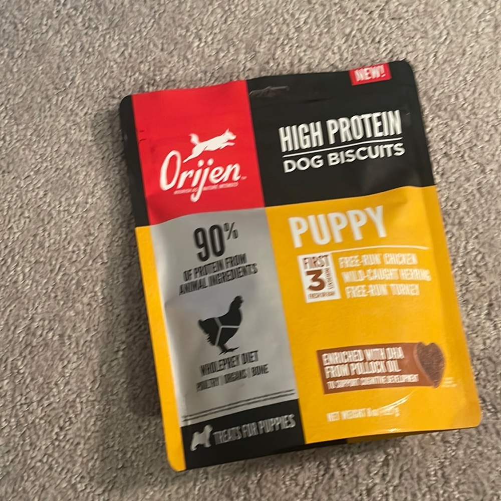 NWT (never opened) Orijen high protein dog biscuits PUPPY